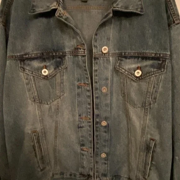 Wild Fable Woman's denim jacket metal button - L - Picture 2 of 7